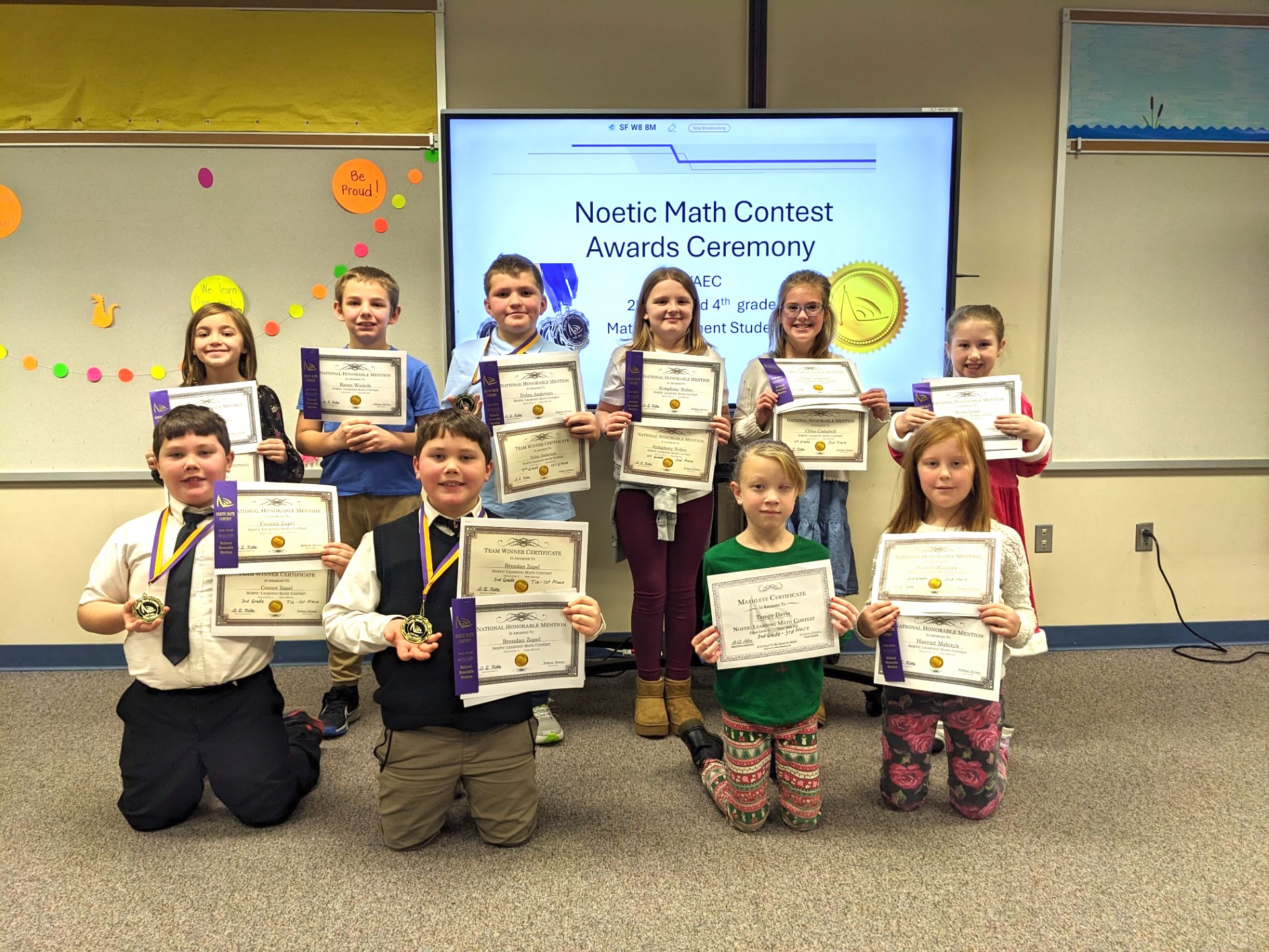 Warren County Students excel in National Fall Noetic Math Contest